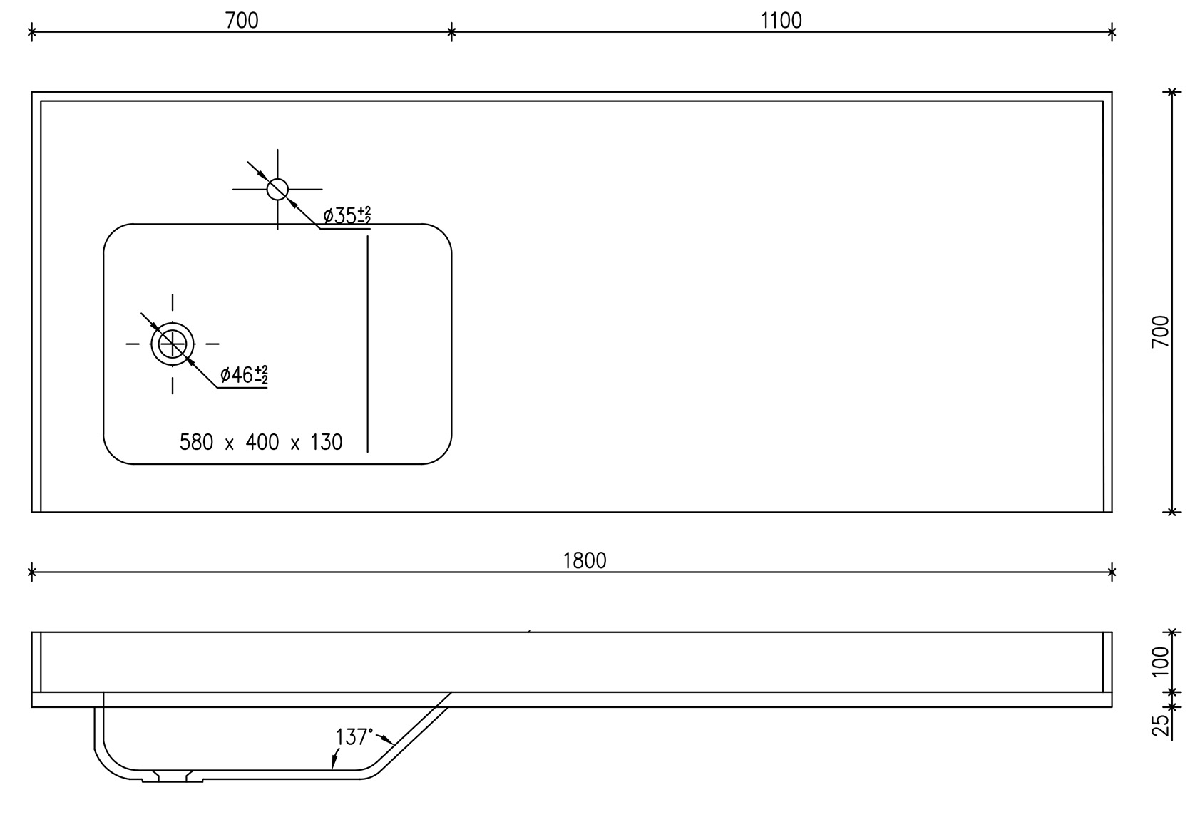 Wickeltisch mit Wanne 58/40